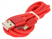 Кабель USB -Am/microB 5p 1.0м Jet.A JA-DC21 красный (в оплётке, поддержка QC 3.0, пропускная способность 2A) фото №14308