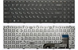 Клавиатура для ноутбука VB-014609 KB-102177 Lenovo 100-15IBY, 100-15, 300-15, B5010, B50-10 Series. Плоский Enter. Черная, с рамкой. PN: 6385H-RU, 5N20H52634, NSK-BR0SN. фото №14537