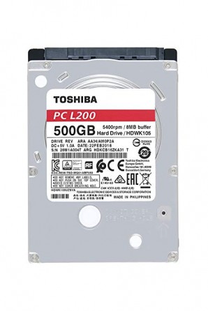 Жёсткий диск Toshiba 500GB L200 HDWK105UZSVA (SATA 3Gb/s, 5400 rpm, 8Mb, 7mm) Slim фото №14717