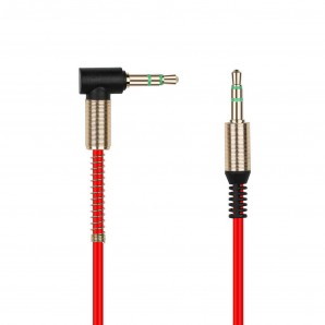 Аудиокабель соединительный SmartBuy® AUX кабель 3.5-3.5 мм (M-M), 1 м, красный, с Г-образным наконечником, (А-35-35-fold red) фото №14730