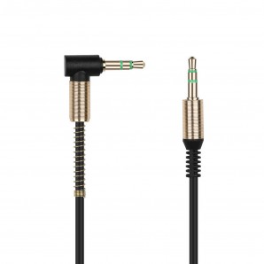 Аудиокабель соединительный SmartBuy® AUX кабель 3.5-3.5 мм (M-M), 1 м, черный, с Г-образным наконечником, (А-35-35-fold black) фото №14731