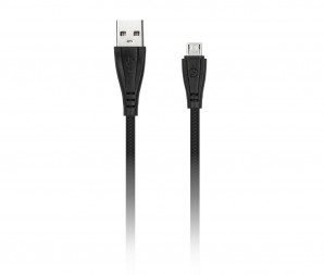 Кабель USB -Am/microB 5p 1м Smartbuy Gear 2А, черный (iK-12RG black) фото №14886
