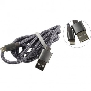Кабель Jet.A USB - 8-pin для Apple JA-DC44 1м серебряный (в оплётке, USB2.0/lightning 8pin, 2A) фото №14939