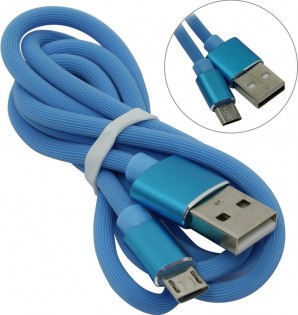 Кабель USB -Am/microB 5p 1.0м Jet.A JA-DC24 синий (в TPE оплётке, поддержка QC 3.0, пропускная способность 2A) фото №14942