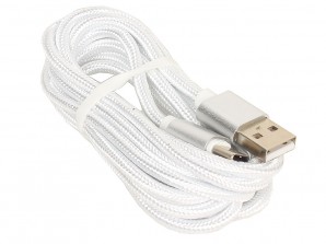 Кабель USB2.0 -Am/USB3.1 2м Jet.A JA-DC32 белый (в оплётке, QC 3.0, 2A) фото №14953