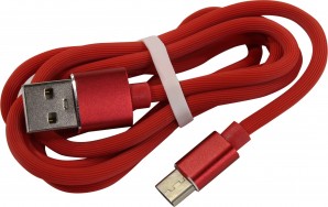 Кабель USB2.0 -Am/USB3.1 2м Jet.A JA-DC32 красный (TPE, QC 3.0, 2A) фото №14957