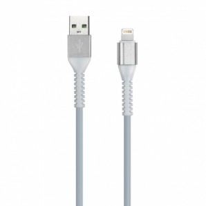 Кабель Smartbuy (iK-512FL white) USB - 8-pin для Apple, TPE оплетке Flow 3D, 1м. мет.након., <2А, белый фото №15312