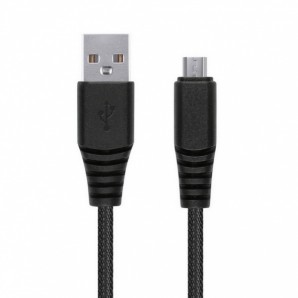 Кабель USB -Am/microB 5p 1.0м Smartbuy карбон, экстрапрочный, до 2А, черный (iK-10n-2) фото №15314