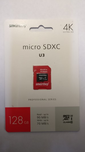 Память MicroSDXC 128GB Smart Buy Class 10 PRO U3 R/W:90/70 MB/s (с адаптером SD) фото №15443