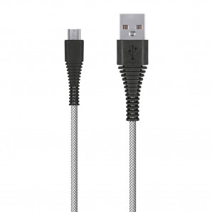 Кабель USB -Am/microB 5p 1.0м Smartbuy карбон, экстрапрочный, до 2А, белый (iK-10n-2 white) фото №15548