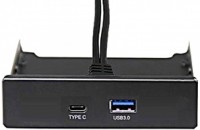 Планка USB на переднюю панель ExeGate U3H-617, 3,5", 1*USB3.0+1*TypeC, черная, подсоед-е к мат. плат фото №15580