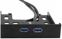 Планка USB на переднюю панель ExeGate U3H-615, 3,5", 2*USB 3.0, черная, подсоединение к мат. плате фото №15581