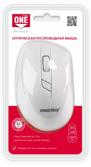 Мышь беспроводная Smartbuy 602AG белая (SBM-602AG-W) фото №15614