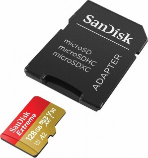 Память MicroSDXC 128GB SanDisk Class10 U3 A2 V30 Extreme 160MB/s с адапт.(SDSQXA1-128G-GN6AA) фото №15849