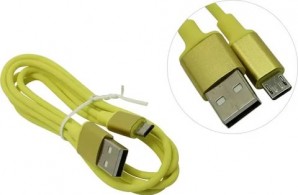 Кабель USB -Am/microB 5p 1.0м Jet.A JA-DC24 желтый (в TPE оплётке, поддержка QC 3.0, пропускная способность 2A) фото №15856