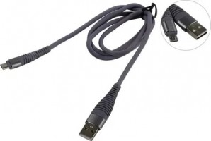 Кабель USB -Am/microB 5p 1.0м Jet.A JA-DC27 серый (в TPE оплётке+доп. защита от заломов, поддержка QC 3.0, пропускная способность 2A) фото №15860