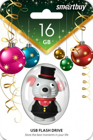 Память Flash USB 16 Gb Smart Buy New Year series Мышка (SB16GBMouse) фото №15870
