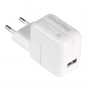 Адаптер питания SmartBuy® Ultra iCharge, 5В/2.1A, 1 USB, белое (SBP-9040) фото №16141