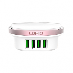 Светодиодная лампа и  зарядное устройство  Ldnio А4406. Свет лампы 6500K, Мощность:2.4W, USB Charger ( 4USB port) Вход:100-240V, 50-60Hz  Выход:5V/4.4A ?4 USB) фото №16160