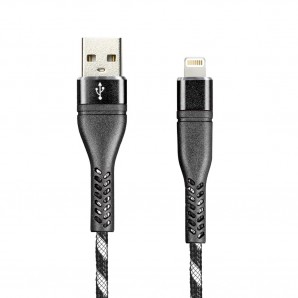 Кабель Smartbuy (ik-512CAC black) USB - 8-pin для Apple, CARBON CANDY черный, 2 A, 1 м фото №16399