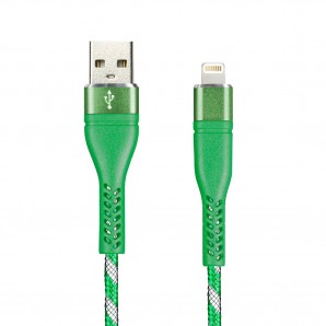 Кабель Smartbuy (ik-512CAC green) USB - 8-pin для Apple, CARBON CANDY зеленый, 2 A, 1 м фото №16401