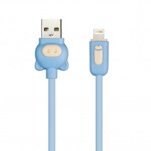 Кабель Smartbuy (ik-512CPG blue) USB - 8-pin для Apple, COLOR PIG, оплетка ПВХ, синий, 2 А, 1 м фото №16410