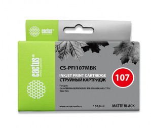 Картридж Cactus PFI-107MBk струйный для Canon IP iPF670/iPF680/iPF685/iPF770/iPF780/iPF785/, черный матовый фото №16421