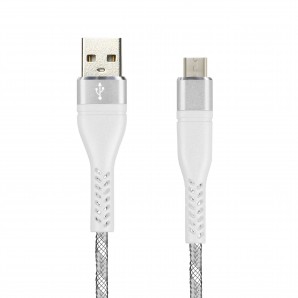 Кабель USB -Am/microB 5p 1.0м Smartbuy CARBON CANDY белый, 2 A (ik-12CAC white) фото №16504