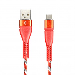 Кабель USB -Am/microB 5p 1.0м Smartbuy CARBON CANDY красный, 2 A (ik-12CAC red) фото №16508