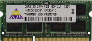 Память SO-DIMM DDRL III 08Gb PC1600 Neo Forza CL11 1.35V Retail фото №16591