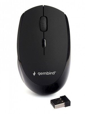 Мышь беспроводная Gembird MUSW-354 черный, бесш.клик, soft touch,3кн.+колесо-кнопка, 1600DPI, 2,4ГГц фото №16666