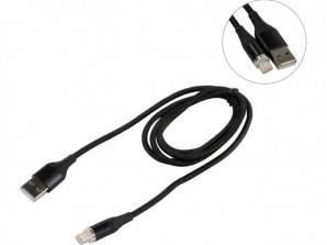 Кабель Jet.A USB - 8-pin для Apple JA-DC48 1м для зарядки и передачи данных с маг/кон чёрный (в оплётке, QC3.0, 3A) фото №16804
