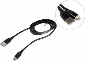 Кабель USB -Am/microB 5p 1.0м Jet.A JA-DC29 для зарядки и передачи данных с маг/кон черный (опл. нейлон, QC3.0 , 3A) фото №16812