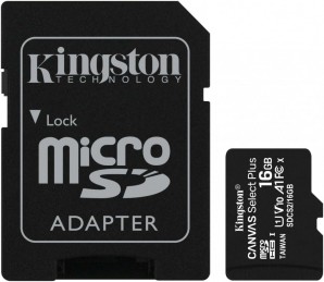 Память MicroSDHC 016Gb Kingston Class10 UHS-I U1 с адаптером SD (SDCS2/16GB) фото №16865