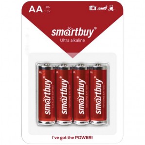 Батарея алкалиновая AA Smartbuy LR6/4B bulk (48/480)  (SBBA-2A04B) фото №17021