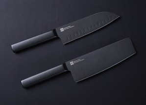 Набор ножей Xiaomi Huo Hou Black Heat Knife Set (2 шт.) Нержавеющая сталь Длина 307/298 мм фото №17255