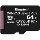 Память MicroSDXC 064GB Kingston Class10 UHS-I U1 скорость чтения до 100MB/s, без адаптера (SDCS2/64GBSP) фото №17452