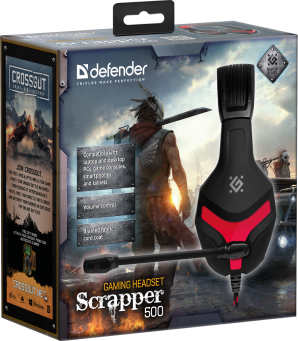 Гарнитура Defender Scrapper 500 красный + черный, кабель 2 м фото №17475