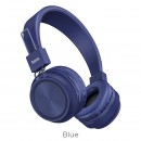 Гарнитура беспроводная Bluetooth HOCO W25 microSD синий фото №17552