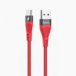 Кабель USB -Am/microB 5p 1.2м HOCO U53 4A ткань, удлиненный коннектор, красный фото №17679