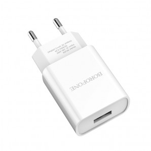 Адаптер питания Borofone, BA20A, Sharp, 2100mA, пластик, кабель микро USB, цвет: белый фото №17855
