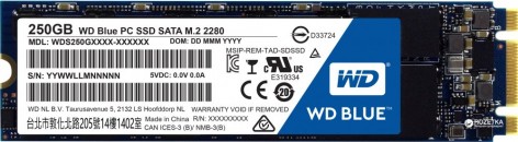 Твердотельный накопитель SSD M.2 250GB WD Blue Client SSD WDS250G2B0B SATA 6Gb/s,Retail фото №17899