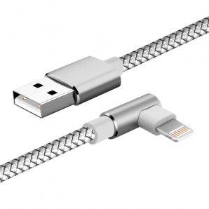 Кабель Jet.A USB - 8-pin для Apple JA-DC45 1м белый (в оплётке,  Г-образный штекер) фото №17922