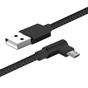 Кабель USB -Am/microB 5p 1.0м Jet.A JA-DC25 черный (в оплётке + Г-образный штекер, поддержка QC 3.0) фото №17925