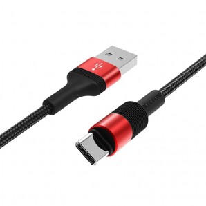 Кабель Borofone BX21 USB 2.0 - TYPE-C 1.0м 3.0A ткань красный фото №18037