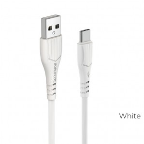 Кабель Borofone BX37 Wieldy USB 2.0 - TYPE-C 1.0м 2.4A силикон белый фото №18040