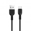 Кабель HOCO  X20 USB 2.0 - TYPE-C 3.0м, круглый, 2.1A, силикон, цвет: чёрный фото №18054