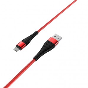 Кабель USB -Am/microB 5p 1.0м Borofone BX32 5A ткань красный фото №18123
