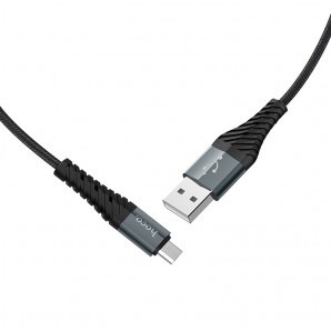 Кабель USB -Am/microB 5p 1.0м HOCO X38, 2.4A, силикон, цвет: черный фото №18275