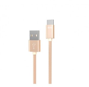 Кабель USB -Am/microB 5p 1.0м FaisON FX2 LINE 2.1A, нейлон, цвет: розовое золото фото №18367